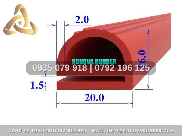Gioăng silicon nồi áp suất công nghiệp Ronova chữ E 20x16x1.5