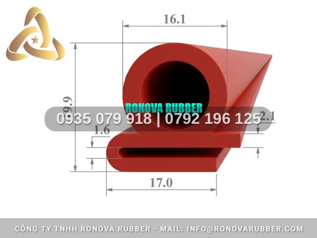 Gioăng silicon Ronova an toàn thực phẩm chữ E 17x19.9x2.1