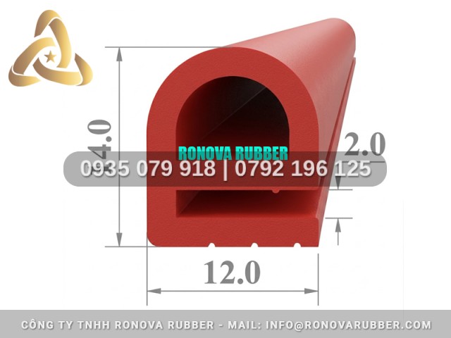 Gioăng silicon Ronova chữ E 12x14x2
