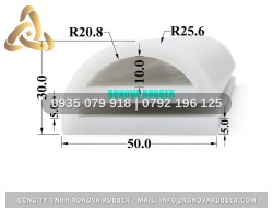 Gioăng silicon ứng dụng nồi áp suất công nghiệp chữ E 50x30x5