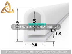 Gioăng tủ hấp cơm công nghiệp silicon an toàn thực phẩm chữ E 9x15x1.5