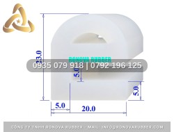 Gioăng tủ hấp cơm công nghiệp silicon chữ E 20x23x5