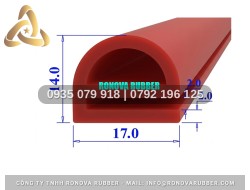 Gioăng tủ hấp cơm công nghiệp silicon Ronova chữ E 17x14x2
