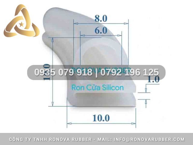 Ron gioăng silicon chữ E 10x10x1