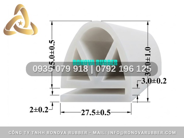 Ron nồi sấy silicon an toàn thực phẩm chữ E 27.5x30x2