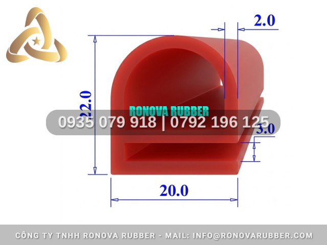 Ron nồi sấy silicon Ronova chữ E 22x20x3