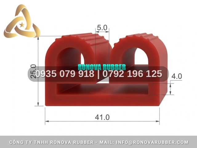 Ron silicon lắp nồi áp suất công nghiệp an toàn thực phẩm chữ E 41x25x4
