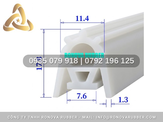 Ron silicon lắp thiết bị công nghiệp chữ E 11.4x17.8x1.3