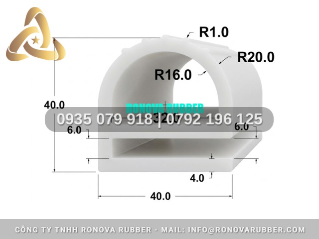 Ron silicon nồi hấp an toàn thực phẩm chữ E 40x40x4