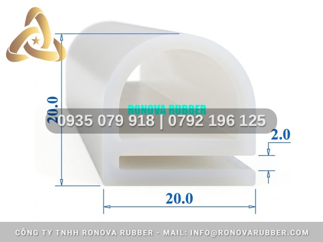 Ron silicon nồi hấp chữ E 20x20x2
