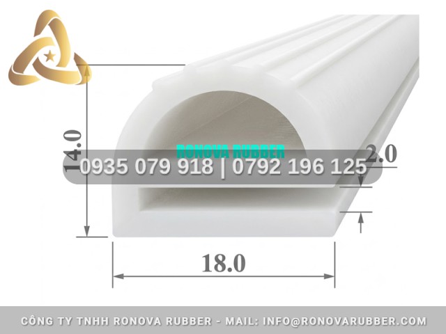 Ron silicon thiết bị công nghiệp an toàn thực phẩm chữ E 18x14x2