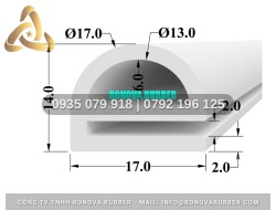 Ron thiết bị công nghiệp silicon chữ E 17x14x2