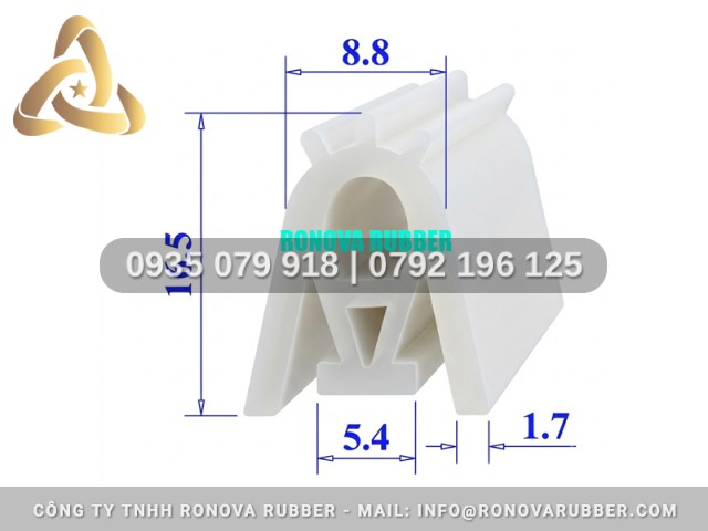 Silicon ron dành cho nồi hấp chữ E 8.8x16.5x1.7