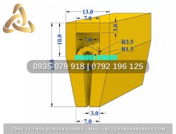 Gioăng silicon chữ H tủ hấp cơm 13x25x2