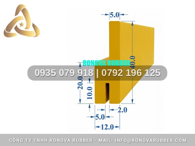 Gioăng silicon chữ H tủ sấy 12x40x2