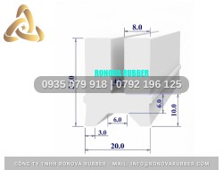 Gioăng silicon lò nướng dạng chữ H 20x27x6