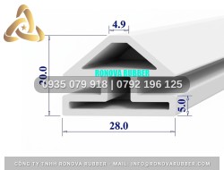 Gioăng silicon Ronova chữ H 28x20x5