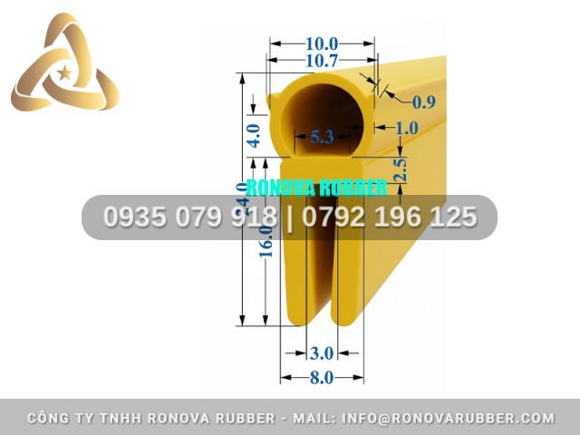 Ron gioăng silicon chữ H 24x10x3