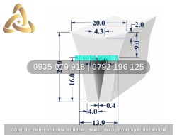 Ron silicon an toàn thực phẩm chữ H 20x25x6