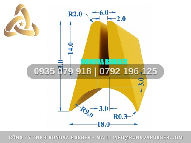 Ron silicon H chữ H 18x23x2