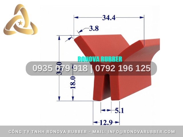 Ron silicon nồi hấp dạng chữ H 12.9x32x5.1