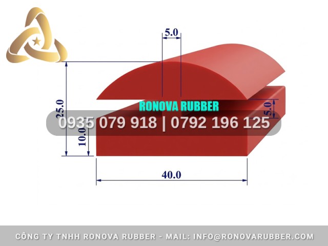 Ron silicon tủ hấp cơm công nghiệp chữ H 40x25x5