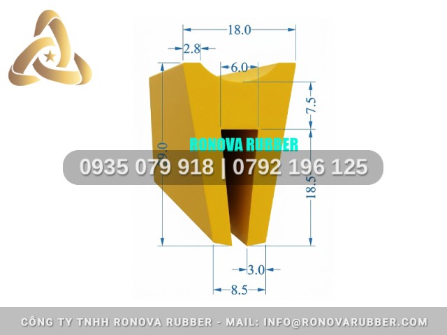 Silicon ron chữ H 18x18.5x3