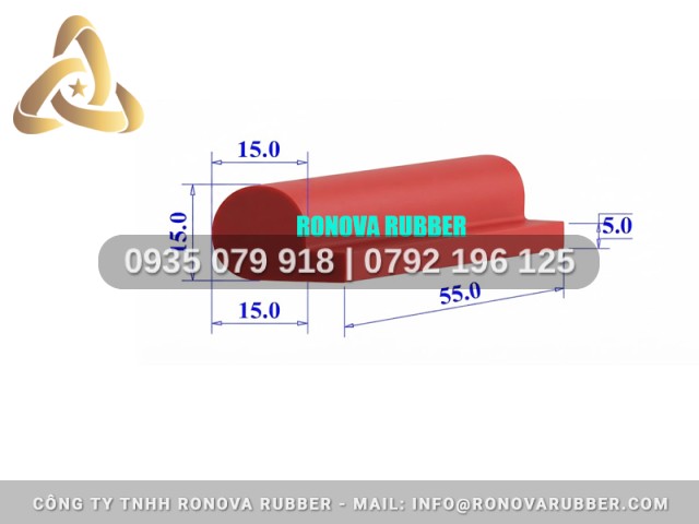 Gioăng lò nướng dòng silicon an toàn thực phẩm chữ P 15x15x5