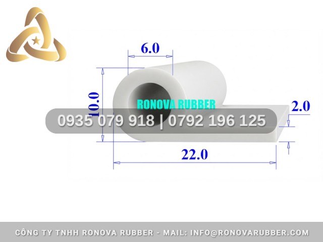 Gioăng silicon lắp cho tủ sấy chữ P 22x10x2