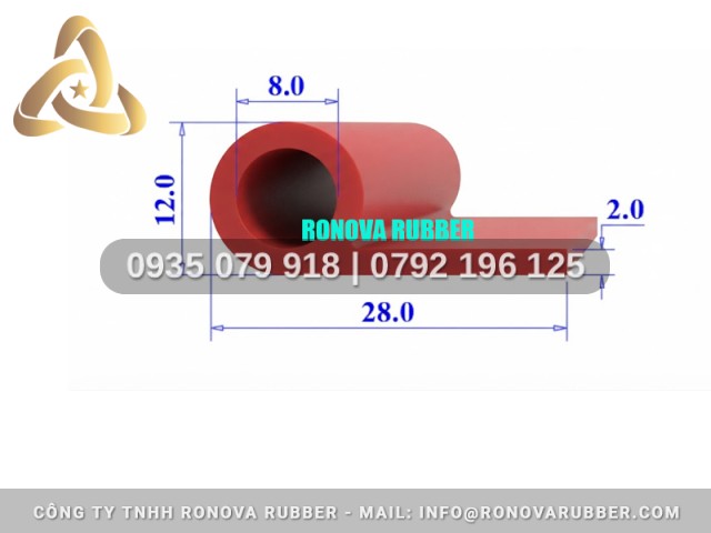 Ron silicon hệ nồi áp suất công nghiệp chữ P 28x12x2
