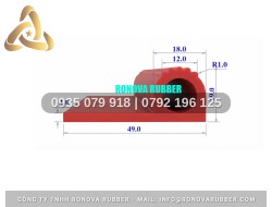 Sản phẩm ron silicon tủ sấy mang thương hiệu Ronova chữ P 49x19x3