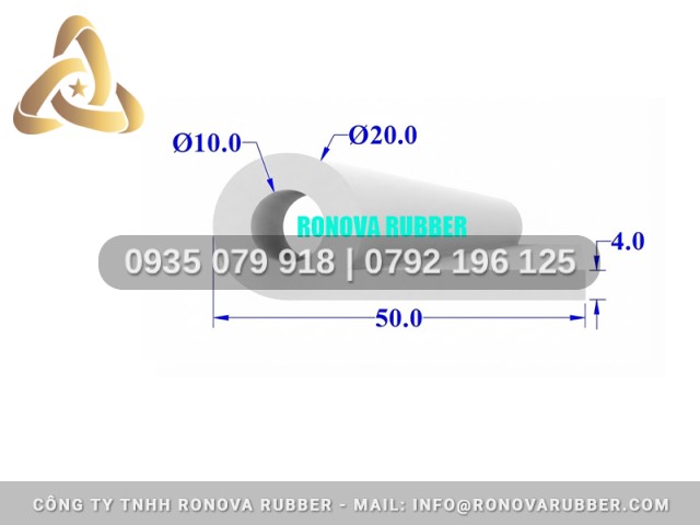 Sợi gioăng silicon chữ P 50x20x4