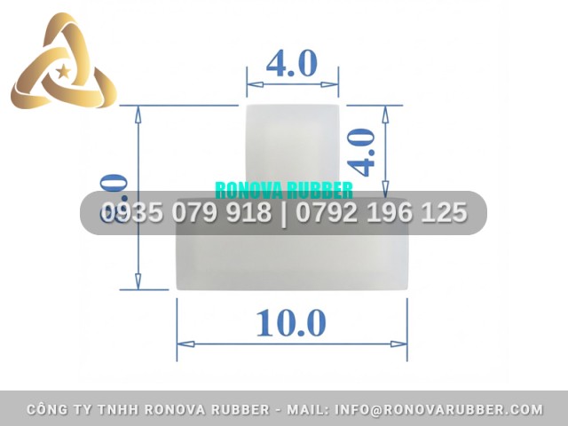 Gioăng nồi sấy làm từ silicon chữ T 10x8x4