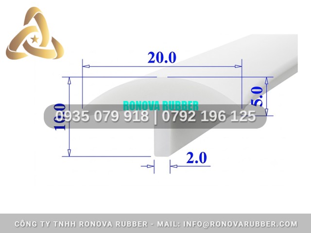 Gioăng silicon chữ T 20x10x2