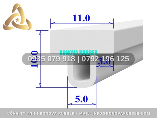 Gioăng silicon nồi hấp chữ T 11x10x5