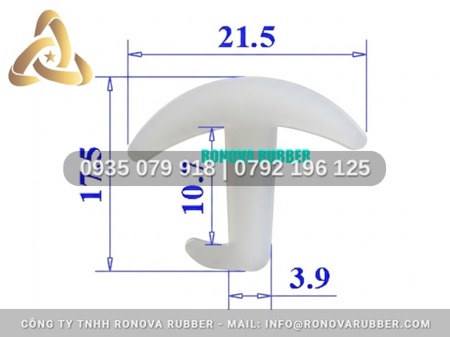 Gioăng silicon Ronova chữ T 21.5x17.5x3.9