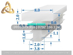 Gioăng silicon tủ hấp cơm công nghiệp chữ T 8x7.5x2