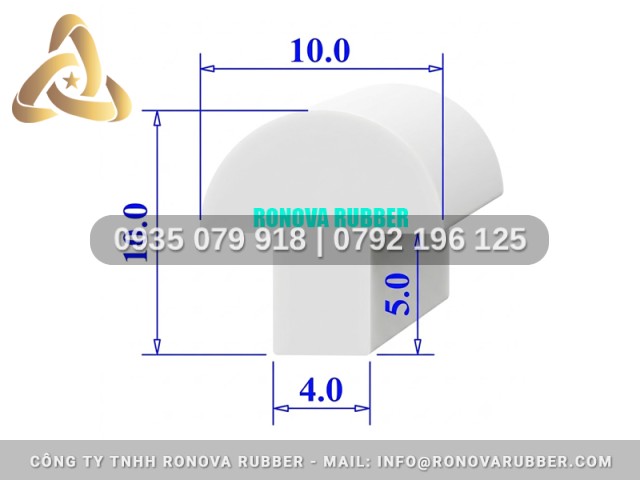 Mẫu gioăng silicon chữ T 10x10x4