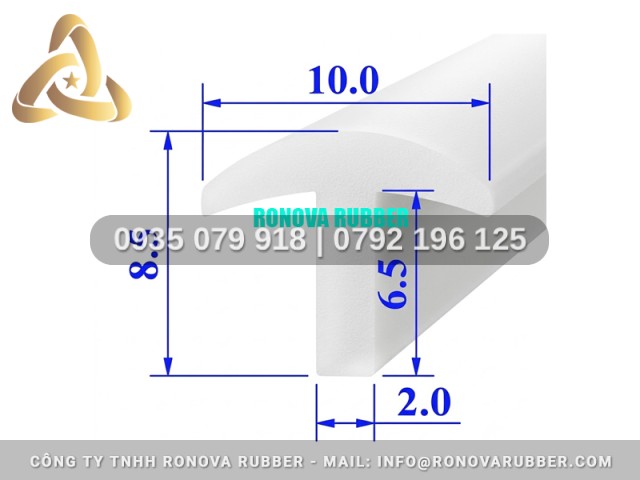 Ron gioăng silicon chữ T 10x8.5x2