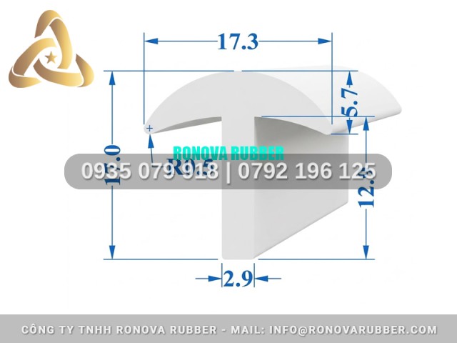 Ron nồi áp suất công nghiệp silicon chữ T 17.3x17x2.9