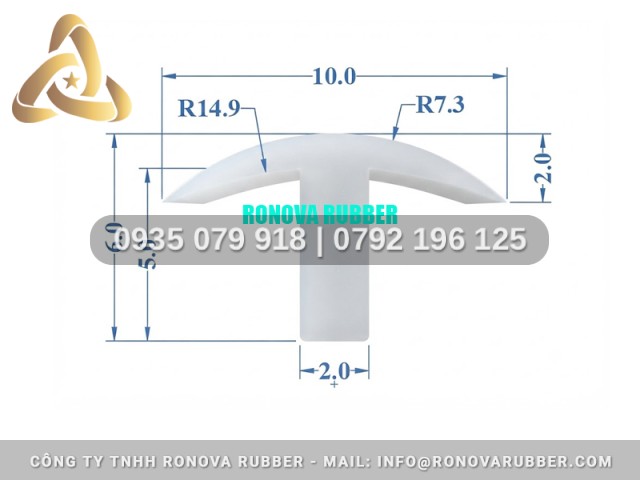 Ron silicon nồi sấy chữ T 10x6x2