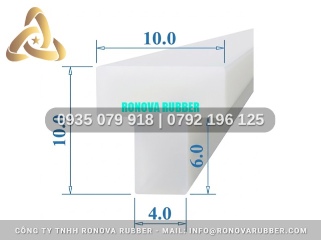 Sản phẩm ron silicon chữ T 10x10x4
