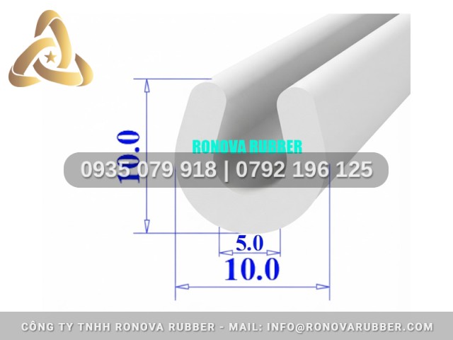 Bản gioăng dành cho tủ sấy dòng silicon chữ U 10x10x5