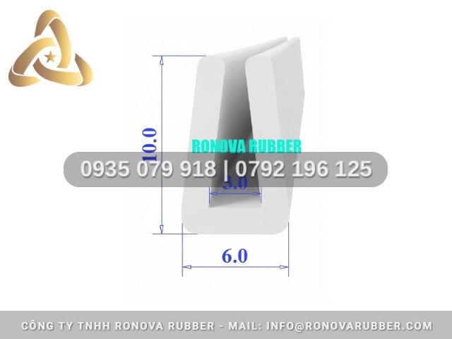 Bản gioăng làm từ silicon chữ U 6x10x3