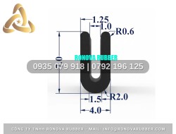 Bản gioăng phụ kiện tủ hấp cơm công nghiệp silicon chữ U 4x7x1.5
