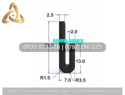 Bản gioăng tủ sấy thuộc silicon Ronova chữ U 7x23x2