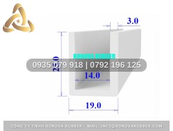 Chi tiết ron nồi sấy cấu tạo silicon chữ U 19x25x3