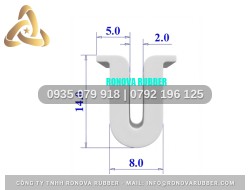 Cụm gioăng cấu tạo silicon chữ U 8x14x2