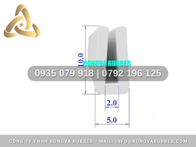 Cuộn ron bằng silicon chữ U 5x10x2