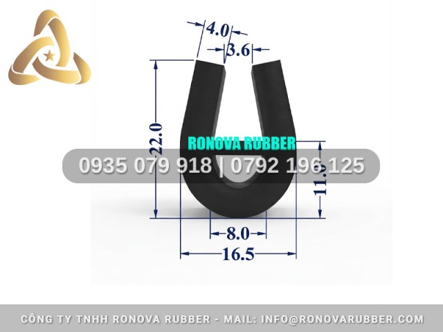 Cuộn ron hệ nồi sấy bằng silicon chữ U 16.5x22x8